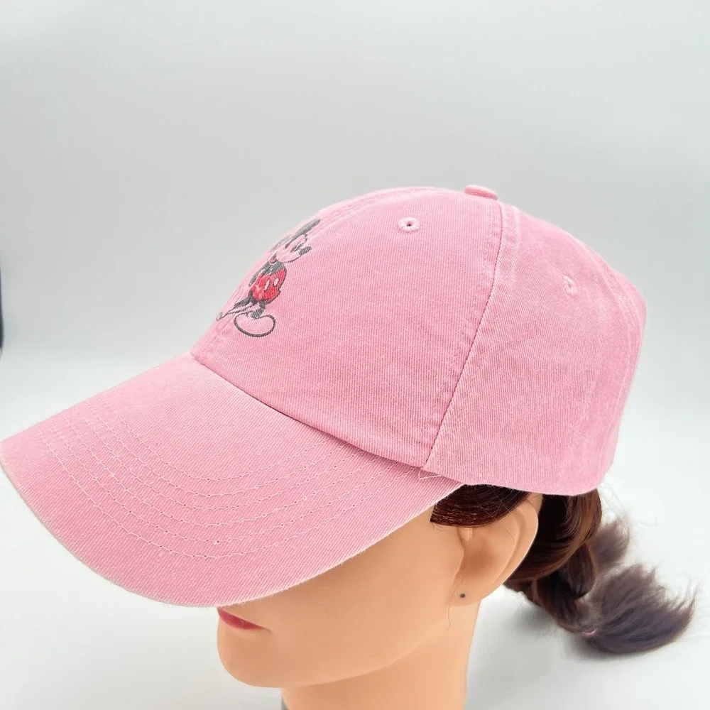 Disney Parks Pink Mickey Mouse Dad Hat Adult Adjustable Baseball Cap Cotton